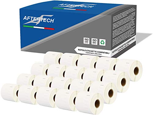 Aftertech 20 x 11351 54 x 11 mm Schmetterlings-Etiketten kompatibel (1500 Etiketten/Rolle = 30000 insgesamt) für Dymo LabelWriter Seiko SLP Drucker 20 x 11351 von AFTERTECH