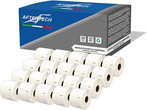 Aftertech 20 x 11354 Abnehmbare 57 x 32 mm Rollen Klebeetiketten kompatibel (1000 Etiketten/Rolle = 20.000 insgesamt) für Dymo LabelWriter Seiko SLP Etikettendrucker 20x11354R von AFTERTECH