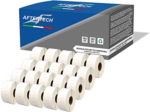 Aftertech 20 x 11355 ablösbare Etiketten, 19 x 51 mm, kompatibel mit Rollen mit 500 Etiketten/Rolle = 10.000 insgesamt) für Dymo LabelWriter Seiko SLP Drucker 20 x 11355R von AFTERTECH