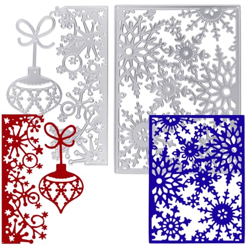 AFUNTA Stanzschablonen für Weihnachtskarten, Schneeflocken-Metall-Stanzformen, Weihnachtslaterne, Prägeschablonen für DIY, Scrapbooking, Album, Dekoration, Scrapbooking, Kartenherstellung, 2 Stück von AFUNTA