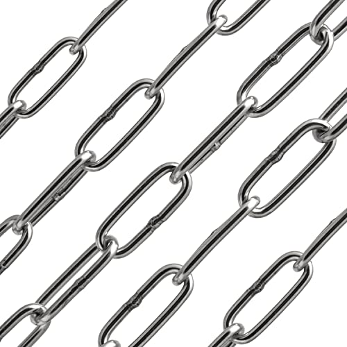 Kette Langgliedrig 1,5 mm Edelstahl A4 V4A (2 Meter) DIN 763 Rundstahlkette Edelstahlkette Lang-gliedrig Gliederkette Stahlkette Ankerkette Lang Stahl | AG-BOX® von AG-BOX