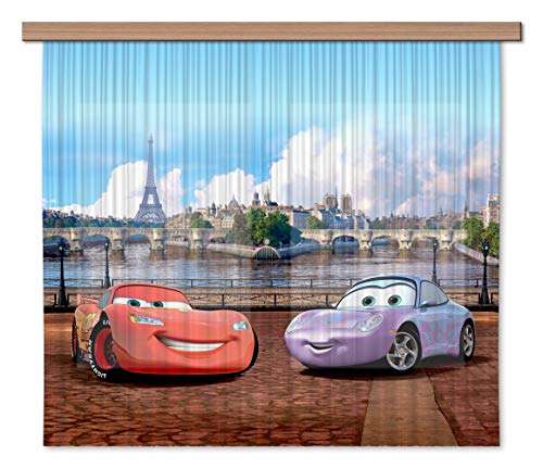 AG Design Disney Cars Polyester Vorhänge Autos Kinderzimmer 180 x 160 cm Gardinen 2 Teil | FCSXL 4325 von AG Design