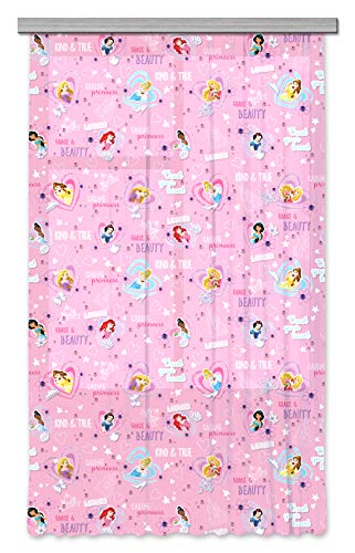 AG Design FCSL 7157 Disney Princess Prinzessinen, Kinderzimmer Gardine/Vorhang, 1 Teil, Stoff, Mehrfarbig, 140 x 245 cm von AG Design