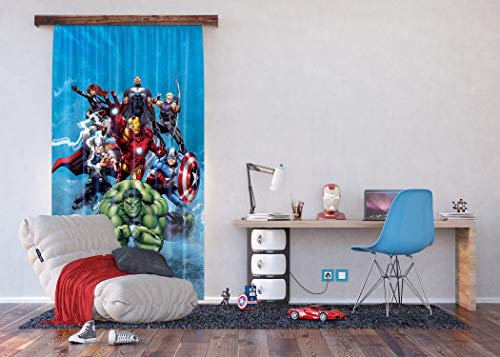 AG Design Marvel Avengers Polyester Vorhänge Kinderzimmer 140 x 245 cm Gardinen 1 Teil | FCSL 7169 von AG Design