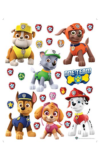 AG Design Paw Patrol mit Abzeichen, dekorative Aufkleber für Wände, Möbel und Innenausstattung eines Kinderzimmers, 65 x 85 cm, DK 2324, Mehrfarbig, 65 cm x 85 cm von AG Design