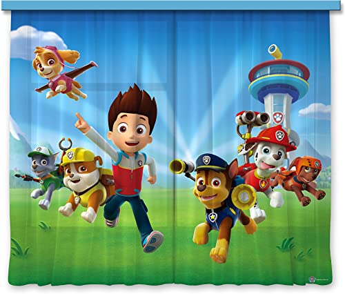 AG Design Paw Patrol unter Wasser, Vorhänge für Kinderzimmer, 2 Teile, Mehrfarbig, 180 x 160 cm von AG Design