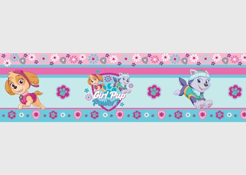 AG Design Selbstklebende Bordüre Paw Patrol, AWBD 8007 | Selbstklebende Kinderzimmer Wand Dekoration | Wandbordüre für Mädchen und Junge | Folie, Mehrfarbig | Breite 500 cm x Höhe 14 cm von AG Design