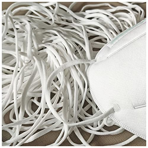 AGBARR Elastisches Seil 5mm Mundmaske Elastische Band String Gesichtsmaske Schwarz Seil Gummiband Band Ohrkabel Runder flachem Ohrhängen DIY. Zubehörteil Seil Elastisch (Color : White, Size : 30M) von AGBARR