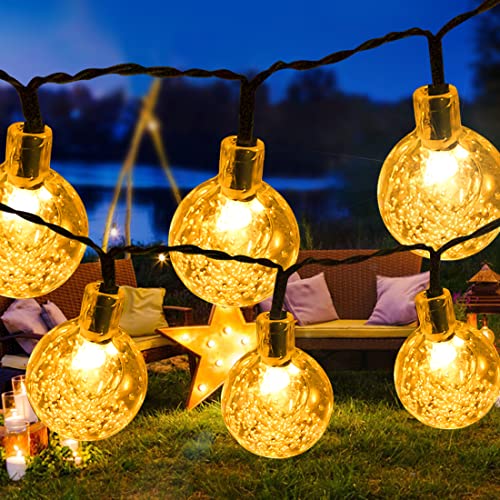 AGM Solar Lichterkette Außen 50 LED Kristall Kugeln Wasserdicht Solarbetriebene Lichterkette Außenlichterkette Garten Lichterkette für Innen & Außendekor für Garten, Patio, Partys von AGM