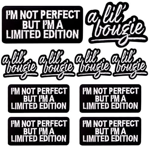 Aufnäher mit Aufschrift "I'm Not Perfect But I'm A Limited Edition", bestickt, Motiv: A Lil' Bougie, zum Aufbügeln oder Aufnähen, lustige Alphabet-Applikationen für selbstgemachte Kleidung, Hut, von AGNURCADE