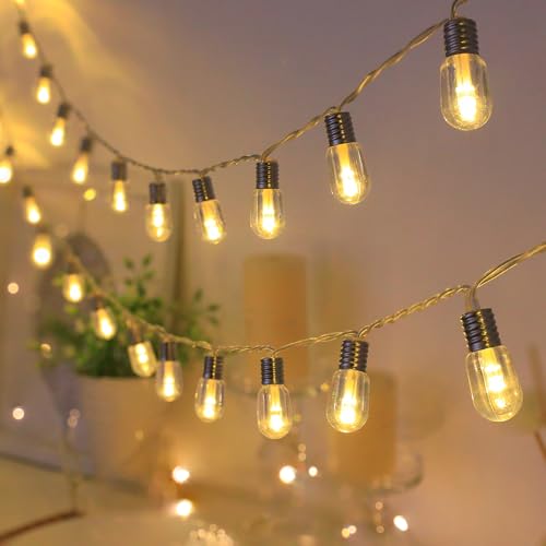 AGOTD LED Lichterketten Batterie, 20er Dekorative Klare Kugel Lichterkette, LED Lichterketten mit Timer für Innen Außen, Wohnheim, Zimmer, Hochzeit, Party, Weihnachten von AGOTD