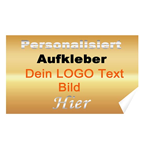 Personalisierte Aufkleber Individuell Etiketten Kleinbetrieb Wasserdicht Text Logo Bild (500, 2x3cm) von AGOWOO