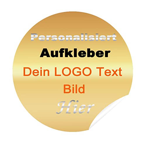 Personalisierte Aufkleber Individuell Etiketten Kleinbetrieb Wasserdicht Text Logo Bild (500, 7.5x7.5cm Runden) von AGOWOO