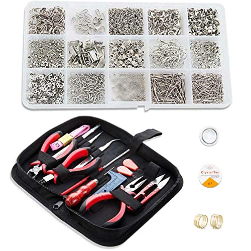 AGSYFFD 17pcs Set zur Schmuckherstellung, Werkzeugsatz zur Reparatur von Schmuck, Ohrringen, Armbändern, Reparaturwerkzeug zur Herstellung von Design von AGSYFFD