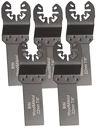 AGT Professional Sägeblätter: Bimetall-Tauchsägeblatt, 22 mm, HSS, Schnellspannung, 5er-Set (Multitool Zubehör, Multifunktionswerkzeug) von AGT Professional