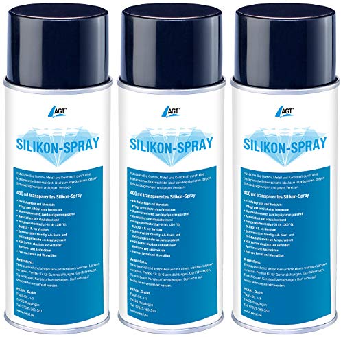 AGT Gummipflege: 3er-Set Silikonspray, je 400 ml (Siliconspray, Gummispray, Dichtung) von AGT