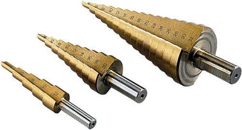 Professionelle HSS-Stufenbohrer im 3er-Set: 4-12mm/ 4-20mm/ 4-32 mm von AGT