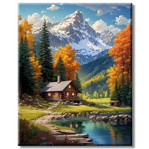 AGYOYGA Malen Nach Zahlen Erwachsene, Malen Nach Zahlen Landschaft ölgemälde - Leinwand Acrylfarbe Bastelset, Anfänger Paint by Numbers Adult set - 40 X 50 cm Geschenkpackung von AGYOYGA