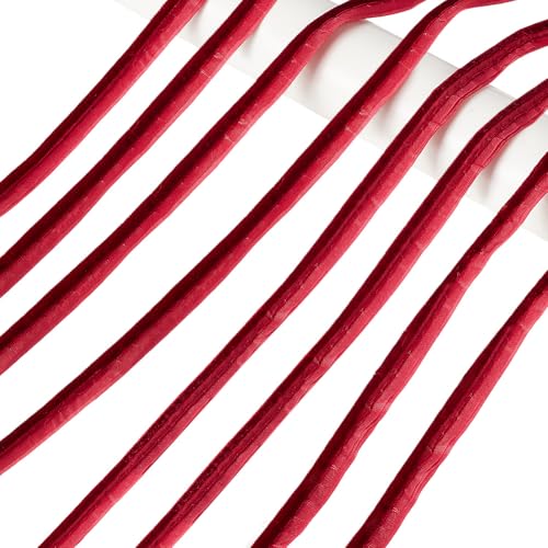 AHANDMAKER 10 Yards Paspelschrägband 1/2 Zoll Paspelbesatz Mit Kederschnur Polyester Lippenkordelbesatz Zum Nähen von Kleidungsstücken Polsterzubehör DIY Basteln Rot von AHANDMAKER