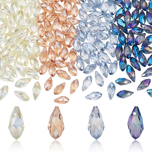 AHANDMAKER 152 Stück 4 Farben ab Kristallperlen In Tropfenform Transparent Facettiert Tropfenform Wassertropfen Glasperle Zur Schmuckherstellung Windspiele Armbänder Halsketten Geschenke AHANDMAKER 152 Stück 4 Farben ab Kristallperlen In Tropfenform Transparent Facettiert Tropfenform Wassertropfen Glasperle Zur Schmuckherstellung Windspiele Armbänder Halsketten Geschenke von AHANDMAKER