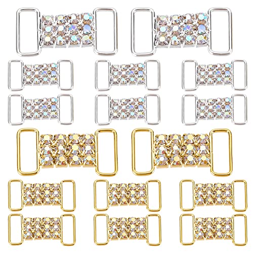 AHANDMAKER 16 Stück Strass Schnürsenkel Charms, Bling Schnürsenkel Schnallen Kristall Schuhschmuck Charms Sneakers Schnürsenkel Anhänger Für Sneaker Casual Sportschuh Bikini Zubehör, Silber & Golden von AHANDMAKER