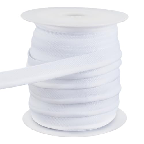 AHANDMAKER 20 Yards weißes Paspelband mit Welting Cord Lip Cord Trim Einfassband zum Nähen, Quilten, Binden, Säumen, Bekleidungshandwerk, Polyester, 0,4 Zoll von AHANDMAKER