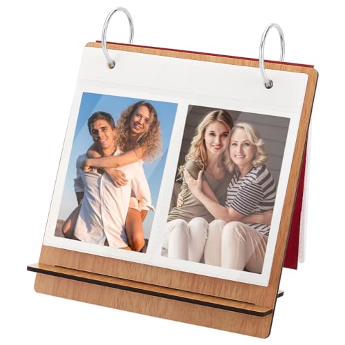 AHANDMAKER 4x3-Zoll-Flip-Fotoalbum Aus Holz, Bilderrahmen Für Den Schreibtisch, Holzeinband, Scrapbook, DIY-Ordner, Fotoalbum, Desktop-Präsentationsrahmen, Bilderbuch Für Hochzeit– 25 Tasche von AHANDMAKER