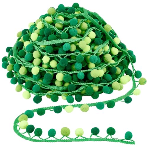 AHANDMAKER 6.5 Yards Pompoms Fransen Ball Trim Pom Poms Quastenbesatz Pom Pom Fransenquaste Spitze Pom Pom Bordüre Ballfransenband Quaste Zum Nähen Für Party Dekoration Mittleres Meergrün von AHANDMAKER