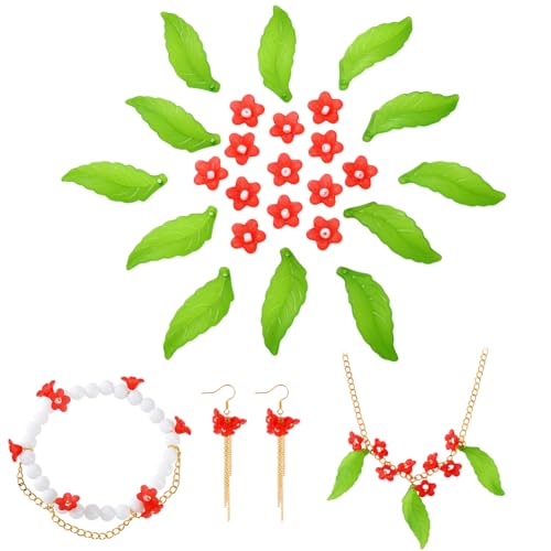 AHANDMAKER Acryl-Blumen-Anhänger zur Schmuckherstellung, rote Blumenblätter, Kappen, runde Glasperlen, sortiert, für Schmuckherstellung, Armbänder, Halsketten, Ohrringe, Bastelarbeiten, 300 Stück AHANDMAKER Acryl-Blumen-Anhänger zur Schmuckherstellung, rote Blumenblätter, Kappen, runde Glasperlen, sortiert, für Schmuckherstellung, Armbänder, Halsketten, Ohrringe, Bastelarbeiten, 300 Stück von AHANDMAKER