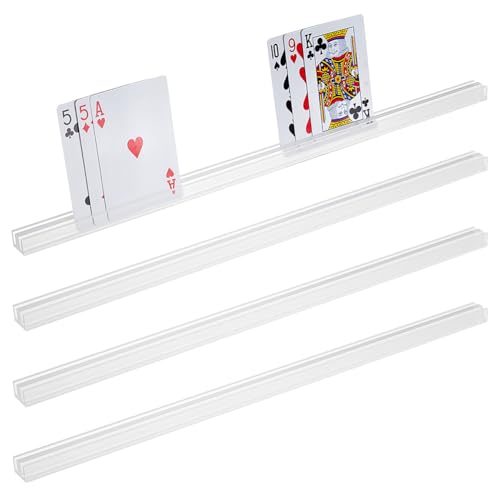 AHANDMAKER Kartenhalter Für Spielkarten Klare Spielkartenhalter Aus Acryl Mit Doppelrillen Spielkartenfach Freihändiges Spielkarten Organizer Rack Fach von AHANDMAKER