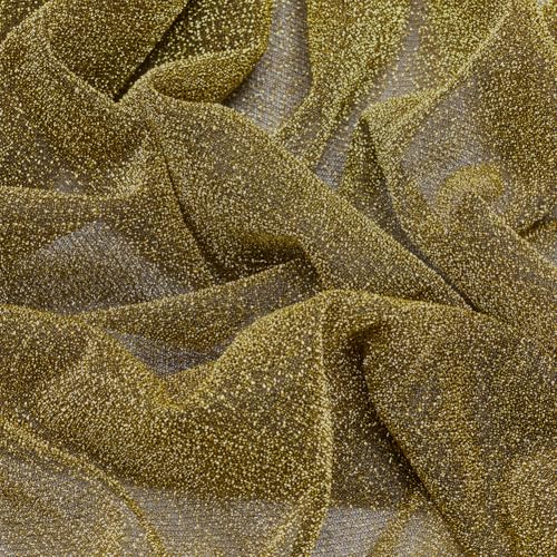 AHANDMAKER Paillettenstoff In Dunkelgold 1.74 x 1.16 Meter Glitzernder Stoff Funkelnder Metallic Stoff Modestoff Zum Basteln Nähen Kleidung Hochzeit Geburtstag Ballkleider von AHANDMAKER