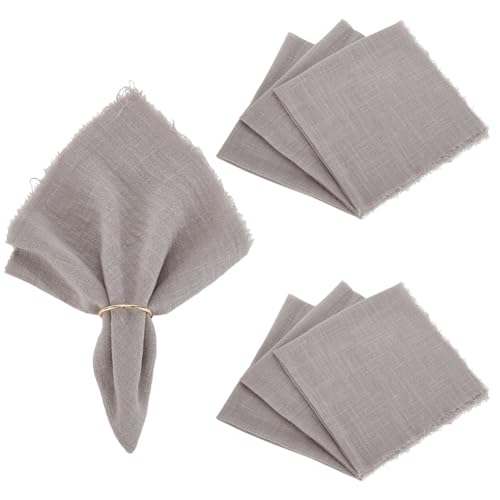 AHANDMAKER Stoffservietten 6er Set 17x17 Zoll Abendessenserviette Aus Polyester Tischset Für Restaurants Cocktails Tischservietten Für Thanksgiving Weihnachten Hochzeitsdekoration Dunkelgrau von AHANDMAKER