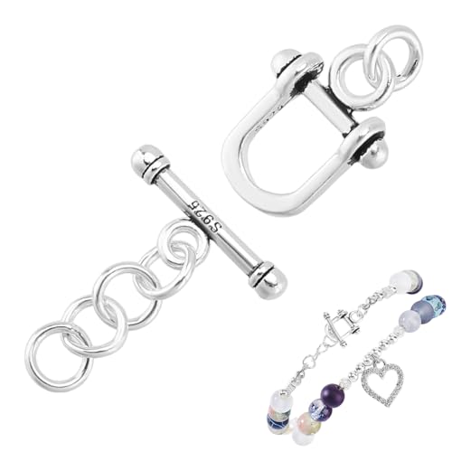 AHANDMAKER Toggle Haken 14.5x11.5mm Sterling Silber Rechteck Knebelverschlüsse Schmuckverschluss T Stab Verschluss Endverschlüsse Verbinder Beschläge Für Armbänder DIY Schmuckherstellung von AHANDMAKER