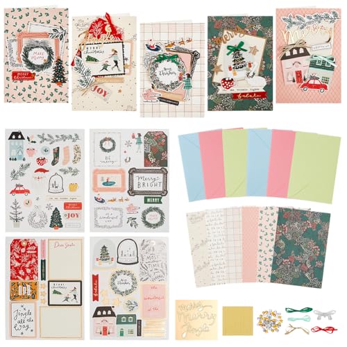 AHANDMAKER Weihnachtskarte Bastelsets Für Papierkarten Bunte Handgemachte Grußkarten Sets Klappkarten Und Umschläge von Karten Basteln Für Geburtstage Einladungen Weihnachten Thanksgiving von AHANDMAKER