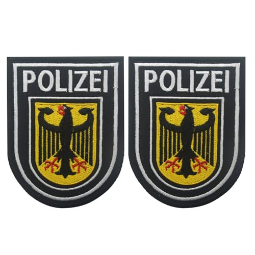 2 Stück Polizei Patch, Polizei, Bundespolizei Patch, Polizei-Aufnäher Für Offizier, Bundespolizei, Polizei Patch Klett, Polizei Aufkleber, Polizeimarke, Wachuniformen von AHEJIOO