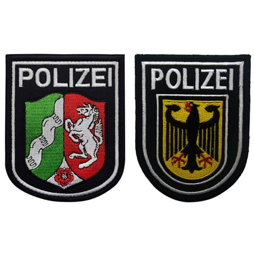 2 Stück Polizei Patch, Polizei, Bundespolizei Patch, Polizei-Aufnäher Für Offizier, Bundespolizei, Polizei Patch Klett, Polizei Aufkleber, Polizeimarke, Wachuniformen von AHEJIOO