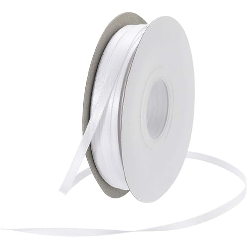 Satinband 3mm, 91 Meter Geschenkband Weiss, Band, Satinband, Satinband Weiss, Schleifenband Weiss, Schleifenband Weiß, Ribbon, Bänder, Hochzeit Deko, Satinbänder, Schleifen, Geschenkband Stoff von AHEJIOO