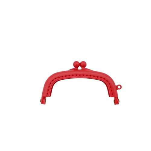 AHIOJEGX Aluminium Geldbeutelrahmen 8,5 cm Arc Harz Kunststoff Geldbörse Rahmen mit Loch Kuss Verschluss for Frauen Taschen Handtaschen DIY häkeln Tasche Machen Zubehör(Red) von AHIOJEGX