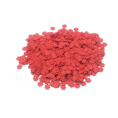 AHIOJEGX Bestickte Aufnäher 100 Stück Mini handgefertigte Stoff-Blumen-Applikationen, Aufnäher for Hochzeitsdekoration, Basteln, Nähzubehör, 1,3 cm(Red) von AHIOJEGX