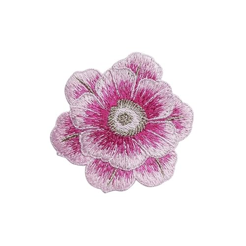 AHIOJEGX Bestickte Aufnäher 6 Stück bestickte Reparatur-Blumen-Patches, 7,4 cm x 7 cm, for Tasche, Jacke, Jeans, weich, for Aufnähen, DIY-Kleidung, Aufkleber(Pink) von AHIOJEGX