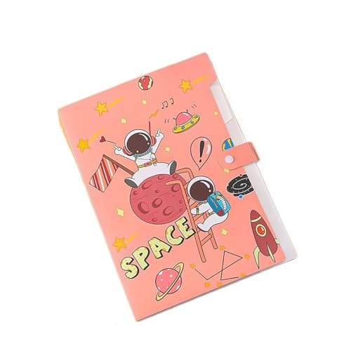 AHIOJEGX Fächermappe 1Pcs A4 Astronaut Dokument Tasche wasserdichte Datei Ordner 6 Schichten Erweiterung Ordner Büro Student Schreibwaren Speicher Liefert Für Büro Schule Haus(Pink) von AHIOJEGX