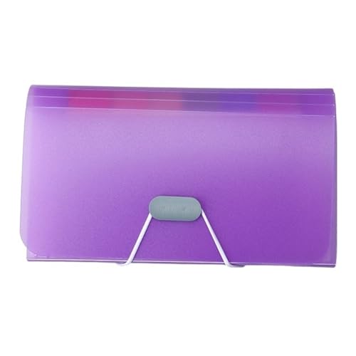 AHIOJEGX Fächermappe A6 Fächermappe, Brieftasche, Tasche, Dokumenten-Organizer, Aktentasche, Rechnungsordner, Dokumentenmappen, Organizer, Schulbüro-Ordner Für Büro Schule Haus(B-Purple) von AHIOJEGX