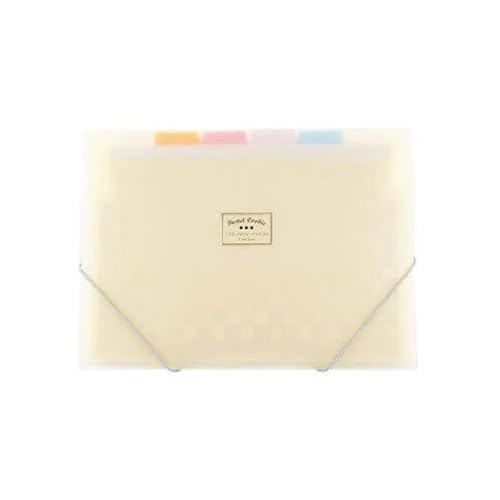 AHIOJEGX Fächermappe Frosted PP Folder Expanding Wallet 8 Layers Inner Document Organizer File Storage Folder A4 4 Colors Available Fog-Like Feeling Für Büro Schule Haus(Beige) von AHIOJEGX