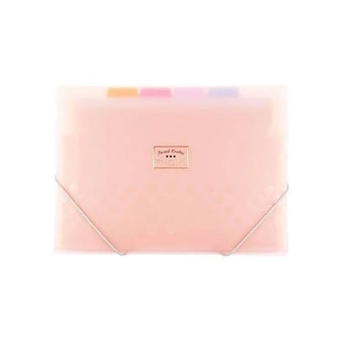 AHIOJEGX Fächermappe Frosted PP Folder Expanding Wallet 8 Layers Inner Document Organizer File Storage Folder A4 4 Colors Available Fog-Like Feeling Für Büro Schule Haus(Pink) von AHIOJEGX