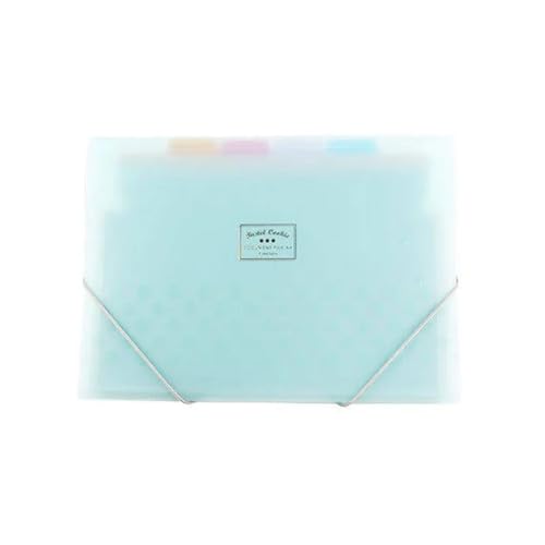 AHIOJEGX Fächermappe Frosted PP Folder Expanding Wallet 8 Layers Inner Document Organizer File Storage Folder A4 4 Colors Available Fog-Like Feeling Für Büro Schule Haus(Sky Blue) von AHIOJEGX