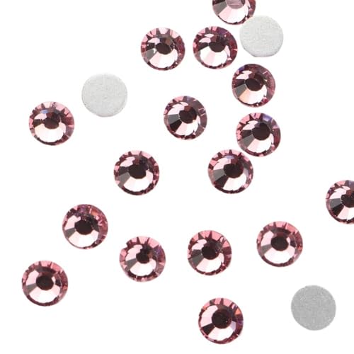 AHIOJEGX Hotfix Strasssteine Fixierung Kristall Cristales Flatback Zurück Nicht Hotfix Strass for Taschen Bekleidung DIY Nagel Kunst(124 Light Rose,5mm SS20 1440pcs) von AHIOJEGX