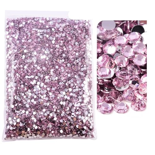 AHIOJEGX Hotfix Strasssteine Flatback-Silberunterseite-Harz, Nicht Hotfix-Strasssteine ​​im großen Paket, Glitzerkristalle und Strass(16 Lt Pink,3.0mm SS10-50000pcs) von AHIOJEGX