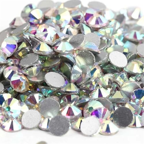 AHIOJEGX Hotfix Strasssteine Kristall Nicht Hotfix Strass Super Helle Glas Strass 3D Nail Art Dekoration DIY Kleid Kleidung(Crystal AB,Ss12 1440pcs) von AHIOJEGX