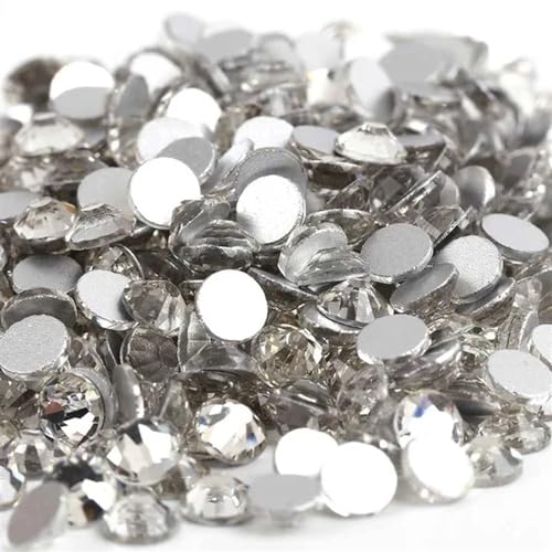 AHIOJEGX Hotfix Strasssteine Kristall Nicht Hotfix Strass Super Helle Glas Strass 3D Nail Art Dekoration DIY Kleid Kleidung(Crystal Clear,Ss10 1440pcs) von AHIOJEGX