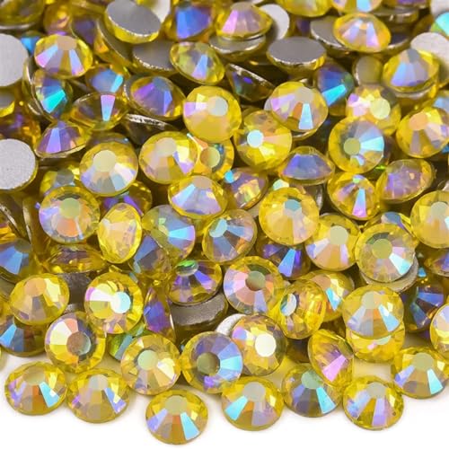 AHIOJEGX Hotfix Strasssteine Kristall Nicht Hotfix Strasssteine ​​Strass Nägel Diamant Kristalle for Vestidos Nail Charms Nail Art Kleid(Citrine AB,SS30-288pcs) von AHIOJEGX